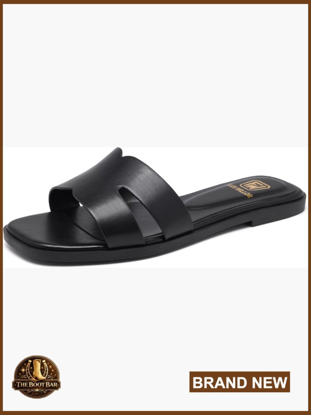 Women's Flat Sandals Dressy Comfortable Slide Sandals Square Open Toe Slip On